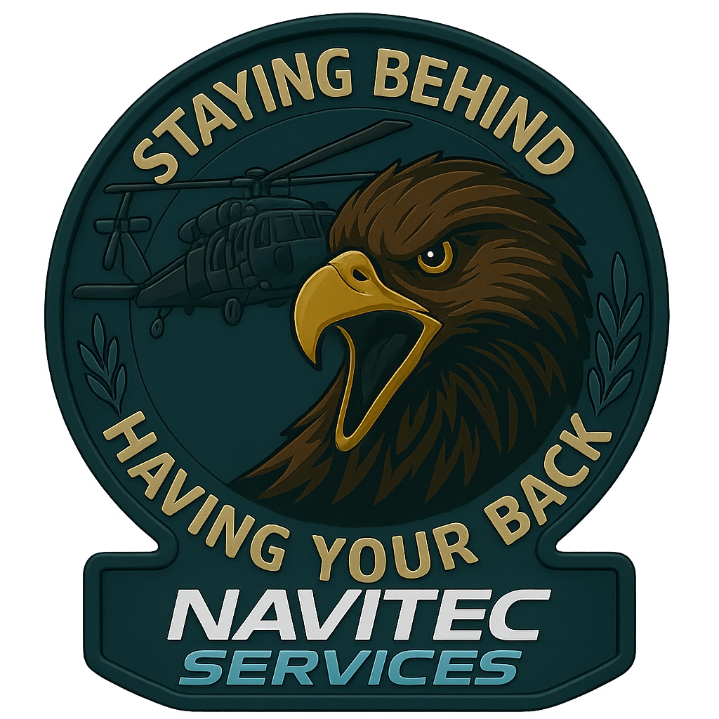 Emblemat Navitec Services: Staying behind. Having your back.